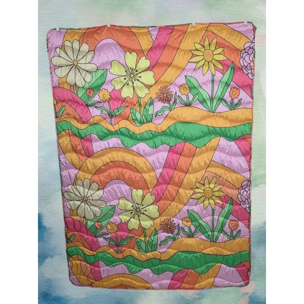 TOOT Talking Out Of Turn In The Groove Groovy Floral Puffy Blanket - 50x67